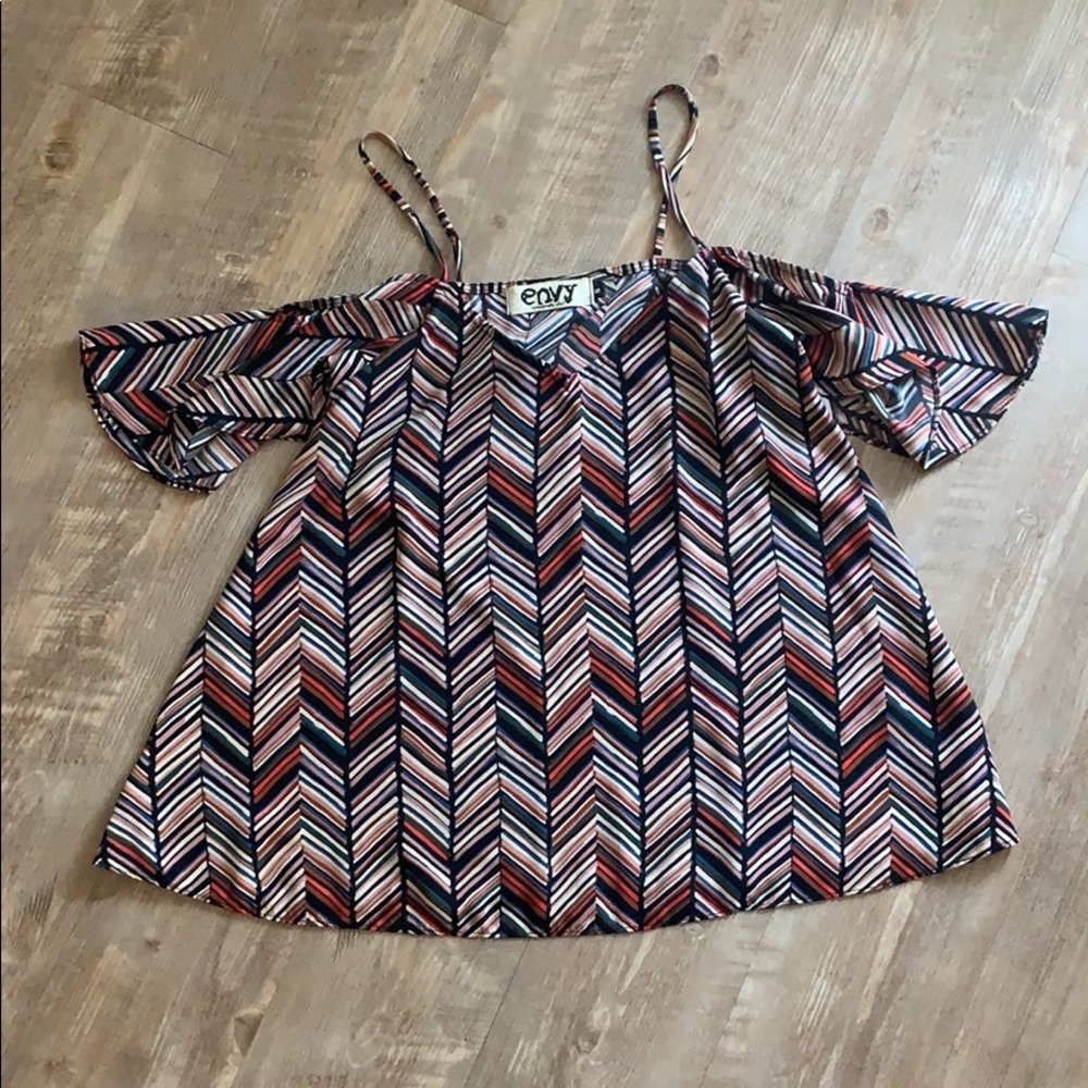 Off the Shoulder Chevron Top